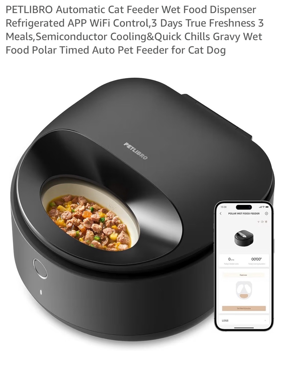 Automatic Wet-Food Cat Feeder with Removable Bowl and App - Picture 5 of 13